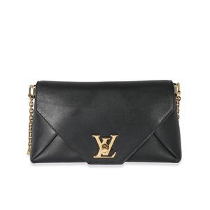 Louis Vuitton Black Calfskin Love Note Chain Clutch